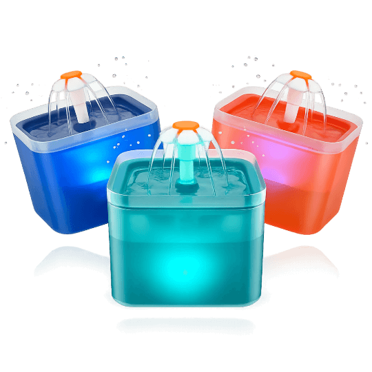 Aonboy cat water fountain with 3 flow designs — teal BPA-free fountain for cats and dogs